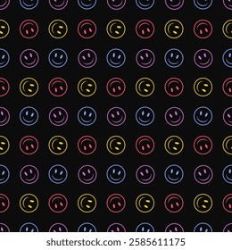 Evil smile dark seamless pattern. Smile pattern