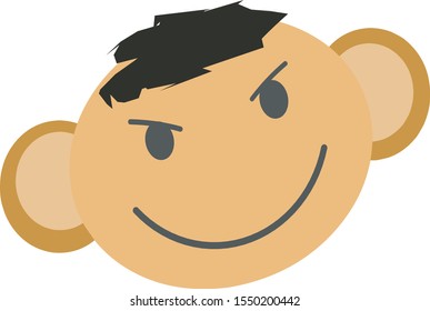 
evil smile emoticon, white background