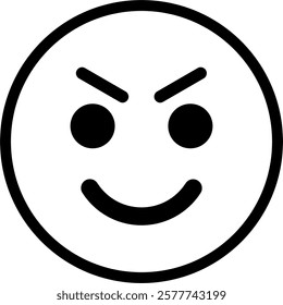 evil smile expression emoticon vector. symbol, illustration, sign.