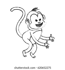 evil smile monkey cartoon icon image 