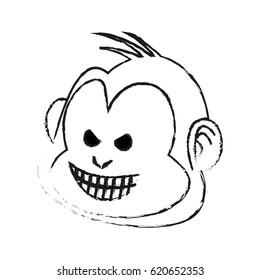 evil smile monkey cartoon icon image 