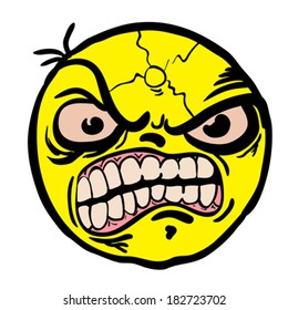 böse Smiley-Cartoon-Doodle