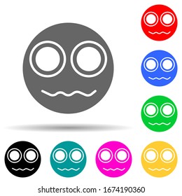 evil smiley multi color style icon. Simple thin line, outline vector of web icons for ui and ux, website or mobile application