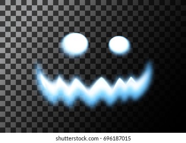 Evil smiling pumpkin, halloween illustration, Vector design on transparent background,