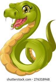 an evil snake that crawls on a white background