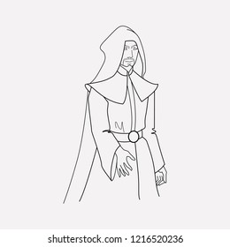 Evil sorcerer icon line element. Vector illustration of evil sorcerer icon line isolated on clean background for your web mobile app logo design.