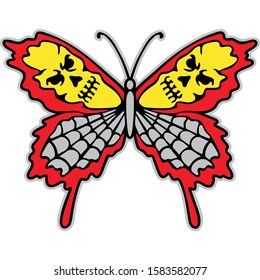 evil spider in butterfly wings