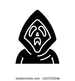Evil spirit black icon, concept illustration, vector flat symbol, glyph sign.