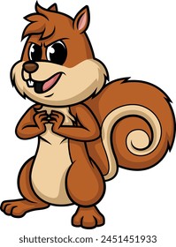 Evil squirrel character vector illustration