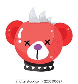 An Evil Teddy Bear Flat Sticker Design 