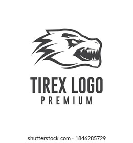 evil tirex dinosaur vector design logo for powerful business