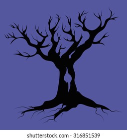 Evil Tree Silhouette Vector