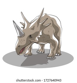 The evil Triceratops dinosaur. Vector illustration