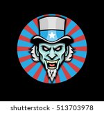 Evil Uncle sam mascot vector logo design. Angry agression