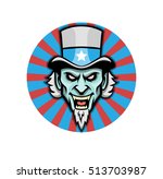 Evil Uncle sam maskot vector logo design. Angry agression