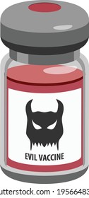 Evil vaccine bottle vector icon
