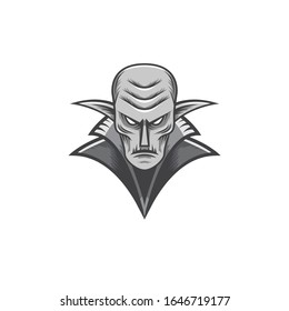 Evil vampire emblem.  Gothic illustration