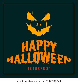 Evil vector monster illustration for Halloween. Happy Halloween with scary monster illustration. Vector graphic.