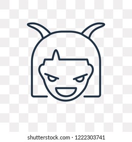 Evil vector outline icon isolated on transparent background, high quality linear Evil transparency concept can be used web and mobile