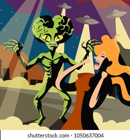 evil vintage martian invader