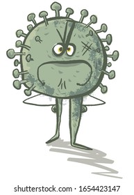 Evil virus. (2019-nCoV). Abstract virus strain model. Vector illustration