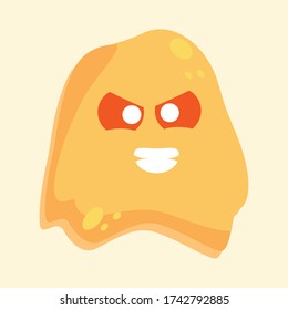 Evil virus cartoon over a colored background - Vector