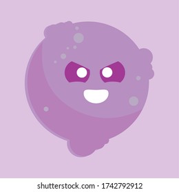 Caricatura del virus del mal sobre un fondo de color - Vector