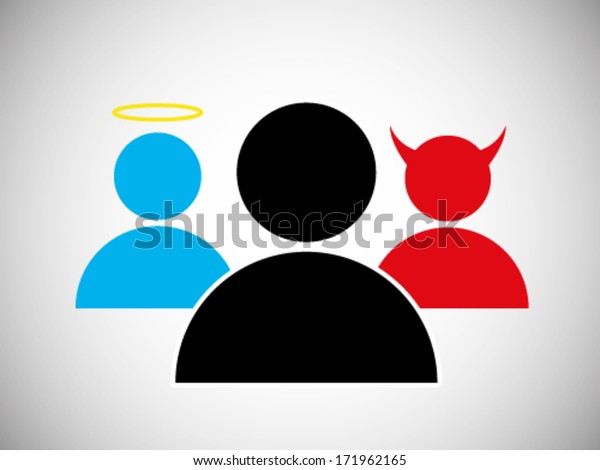 Evil Vs Angel Stock Vector (Royalty Free) 171962165 | Shutterstock