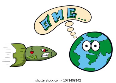 Evil warhead and scared planet