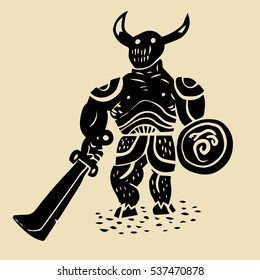 Evil warrior with bull's legs