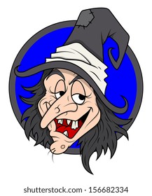 evil witch smiling vector illustration