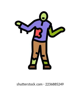 evil zombie color icon vector. evil zombie sign. isolated symbol illustration