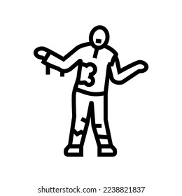 evil zombie line icon vector. evil zombie sign. isolated contour symbol black illustration