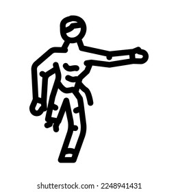 vector de icono de línea malvada zombie. señal malvada zombie. símbolo de contorno aislado ilustración negra