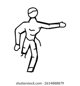 evil zombie line icon vector. evil zombie sign. isolated contour symbol black illustration