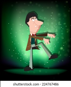 Evil zombie on a glowing background. Halloween character