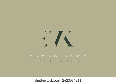 EVK abstract letter logo design. This logo is designed by three abstract letters.