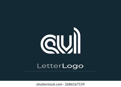 Projeto de logotipo de letra moderna única criativa da EVL. Elegante Monograma Logo Design com elementos decorativos e tipografia