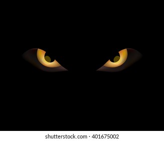 evli angry eye on dark black background