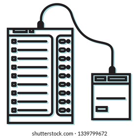 EVM - Electronic Voting Machine with verifiable paper record (VPR) Icon as EPS 10 File