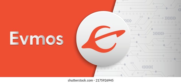 Evmos (EVMOS) crypto currency coin technology vector illustration banner