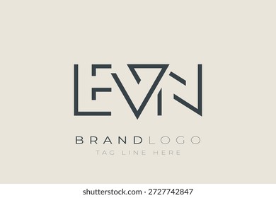 Design de logotipo de letra abstrata EVN. Design de logotipo comercial moderno com tipografia abstrata e estilo contemporâneo