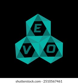 EVO creative minimalist letter logo. EVO unique vector initials alphabet letter logo design
