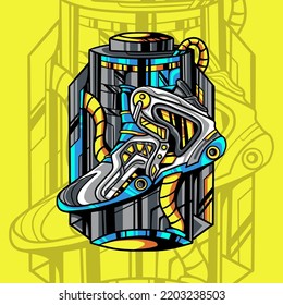 Evo Sneakers Illustration for apparel, merchandise or other