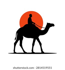 Evocative desert landscape graphic representing travel, endurance, and oriental culture.