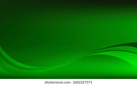 Evocative Emerald Green Abstract Gradient with Flowing Line Accents Creates an Energetic and Modern Visual Composition for Versatile Design Applications