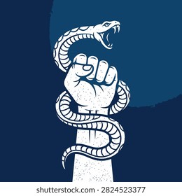 Evocative symbol of human dominance over primal threats and dangers.