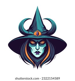 Evoke the enchantment of the supernatural with a bewitching witch head vector clip art, full of captivating details and dark elegance