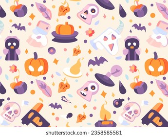 Evoke Halloween con nuestra espeluznante ilustración vectorial sin fisuras. Perfecto para decoraciones, papelería y más.