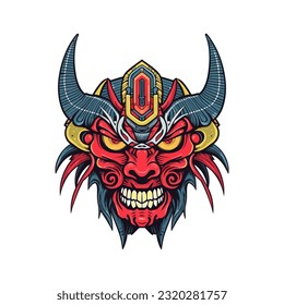 Evoke a sense of infernal power with a devil demon head vector clip art, featuring intricate details and a sinister aura